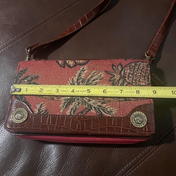 Vintage Maggi B Tropical Tapestry Wallet Purse Crossbody Bag Unique - Picture 9 of 11